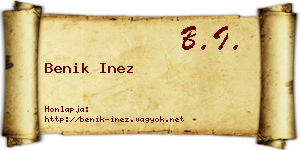 Benik Inez névjegykártya